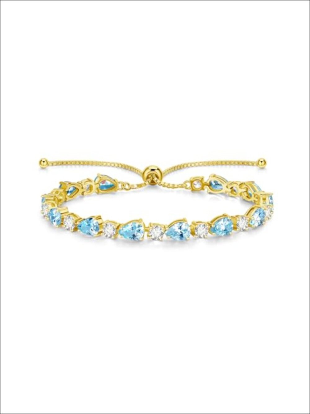 14K Gold Plated Sterling Silver Tennis Bracelet Adjustable Bolo